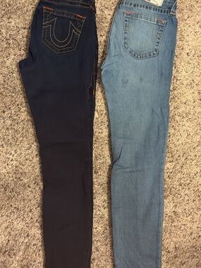 True Religion Women’s Skinny Jeans - Dark Indigo & Light Blue
